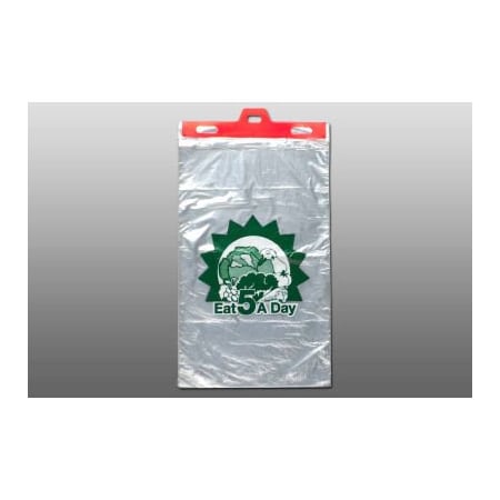 Printed Produce Bags, Eat 5 A Day, 11W X 17L, .55 Mil, Clear, 2000/Pack